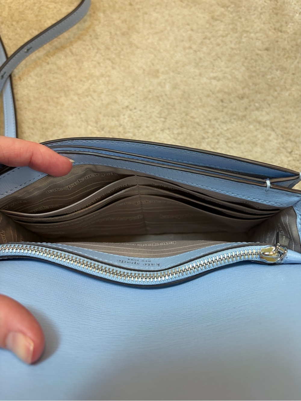 kate spade Morgan Flap Chain Wallet in Powder Blue - Picture 11 of 16
